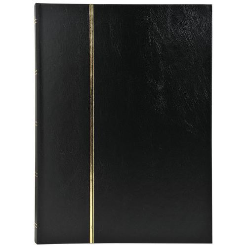 Album De Timbres Simili-cuir 32 Pges Noires 165x225cm Noir