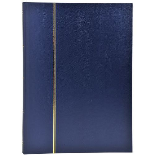 Album De Timbres Simili-cuir 48 Pges Noires 225x305cm Bleu