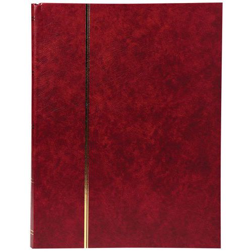 Album à Timbres Simili-cuir 64 Pges Noires 225x305cm Rouge