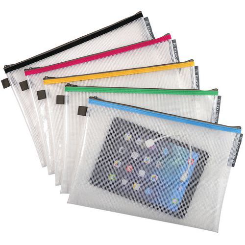 Pochette à Fermeture Ã‰clair En Plast. Souple A4 Col. Assort.