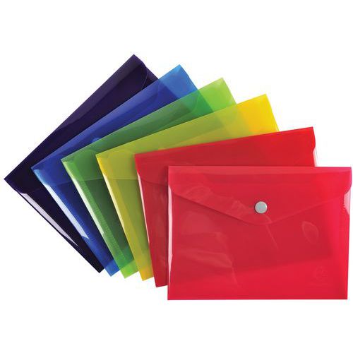Pochette Pression Iderama En Pp 19x14 Cm Couleurs Assorties