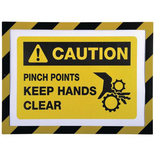 Pochette D'affichage Magnétique De Sécurité A4 - Jaune-noir