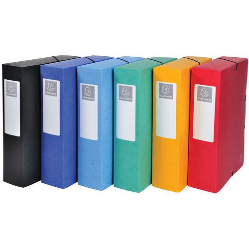 Boite De Class. Exabox Dos 80mm Cte Lustrée A4 Col. Assort.