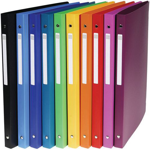 Classeur 4 Anneaux 15 Mm Pp Uni - A4 - Couleurs Assorties