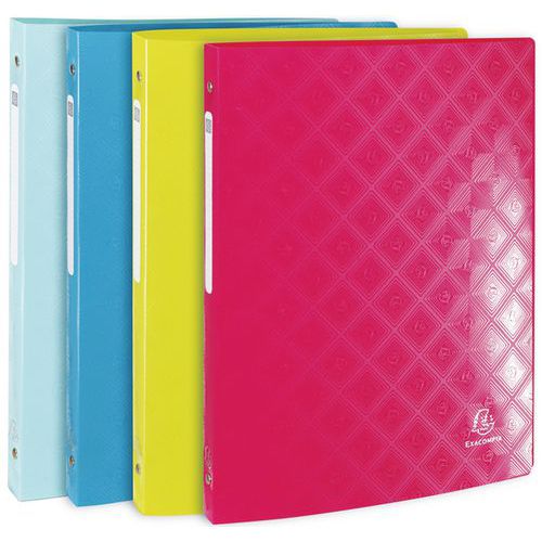 Class. Pp Souple 4 Anneaux 15mm 1928 A4- Couleurs Assorties