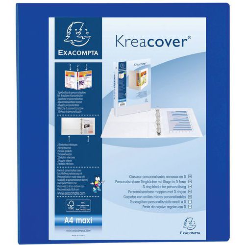 Class. Pp Personnalisable Kreacover 2 Ann. 40mm A4 Max Bleu