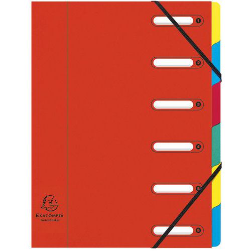 Trieur Harmonika à Fenêtres Véritable 6 Compart Rouge