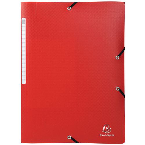 Chemise à lastiques 3 Rabats Pp Opak - A4 - Rouge