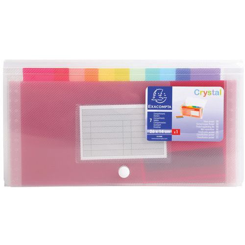 Trieur Pocket 6 Compartiments En Pp Crystal - 11x18cm