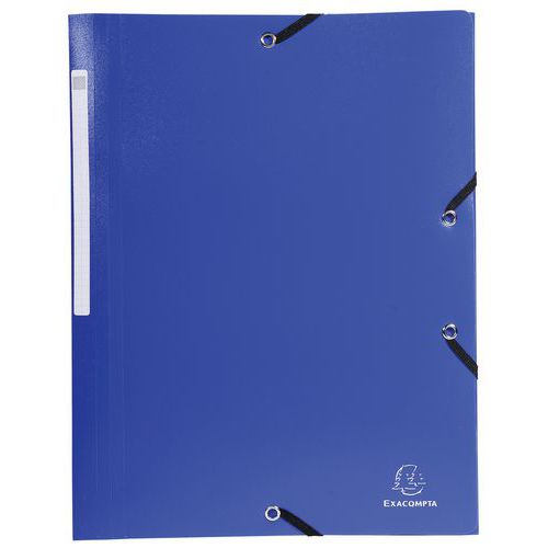 Chemise à lastique 3 Rabats Pp 5/10e Opaque - A4 Bleu Foncé