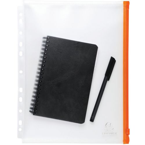Sachet De 5 Pochettes Zip Perforées Pp Exactive - A4