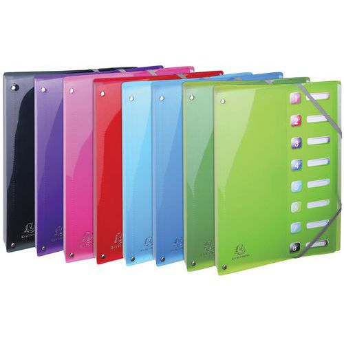 Trieur Extensible En Pp 8 Compart. Iderama A4 Col. Assort.