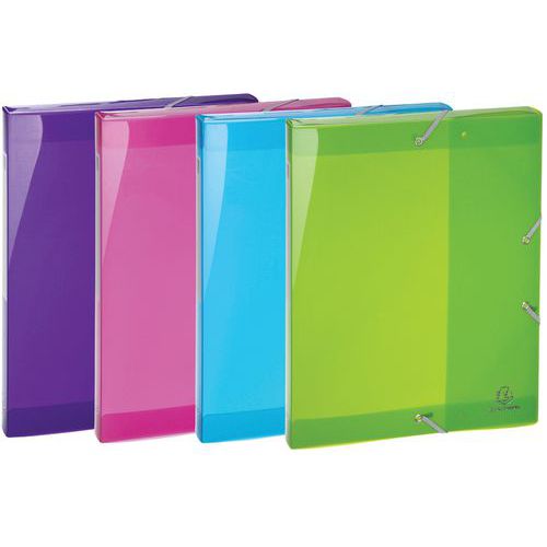 Boite De Classement Iderama à lastiques Pp Dos 25mm A4 Col. Assort