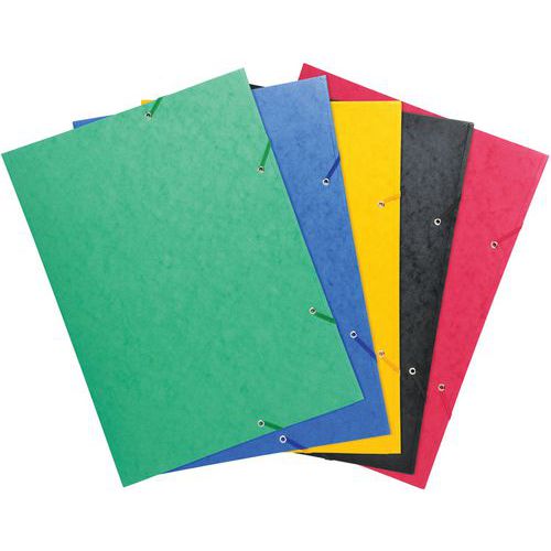 Chem. à lastiq. 3 Rabats Cte Lustrée 600gm2 A3 Col. Assort.