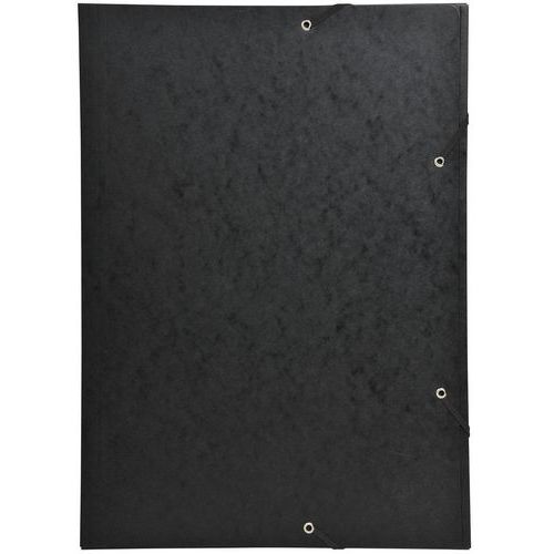 Chemise à lastique 3 Rabats Carte Lustrée 600gm2 - A3 Noir