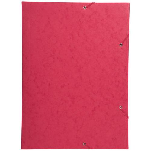 Chemise à lastique 3 Rabats Carte Lustrée 600gm2 - A3 Rouge