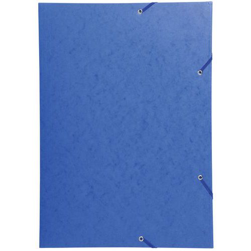 Chemise à lastique 3 Rabats Carte Lustrée 600gm2 - A3 Bleu