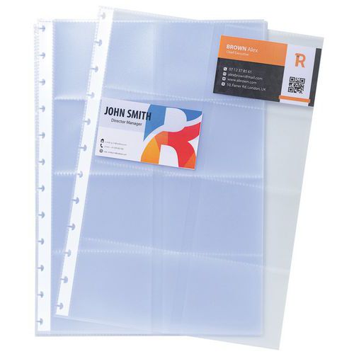 Recharge Pochettes Pour Porte-cartes De Visite à Anneaux A4