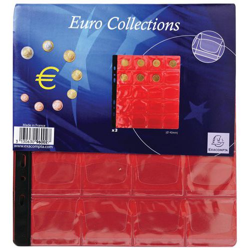 Sachet 3 Recharges Numismat. 20 Cases Diam. 40mm 245x25cm