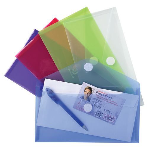 Sachet 5 Mini Pochettes-enveloppes Pp 25x135cm Col. Assort.