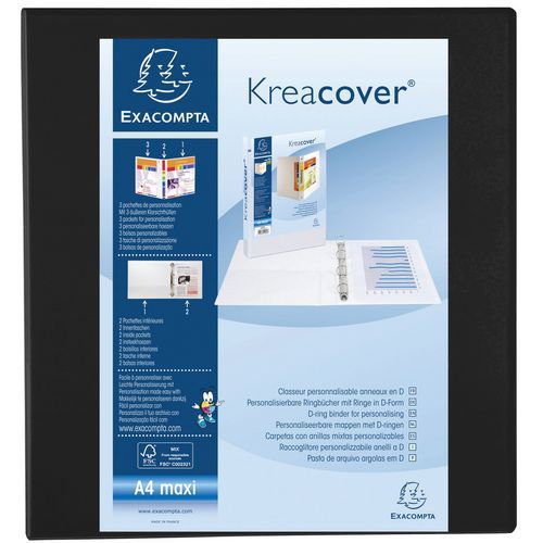 Class. Pp Personnalisable Kreacover 4 Ann. 60mm A4 Max Noir