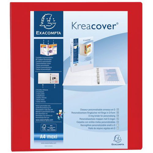 Class. Pp Personnalisable Kreacover 4 Ann. 40mm A4 Max Rouge
