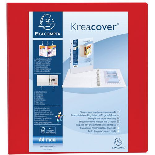 Class. Pp Personnalisable Kreacover 4 Ann. 60mm A4 Max Rouge