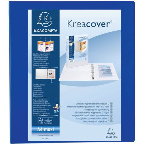 Class. Pp Personnalisable Kreacover 4 Ann. 40mm A4 Max Bleu