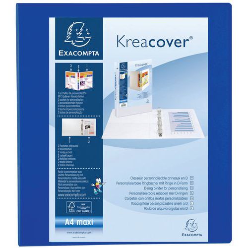 Class. Pp Personnalisable Kreacover 4 Ann. 50mm A4 Max Bleu