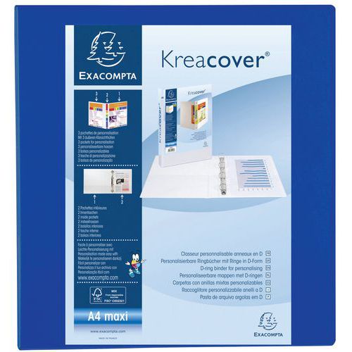 Class. Pp Personnalisable Kreacover 4 Ann. 60mm A4 Max Bleu
