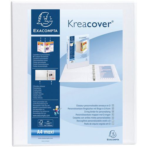 Class. Pp Personnalisable Kreacover 4 Ann. 30mm A4 Max Blanc