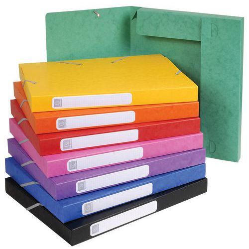 Bte De Class. Cartobox Dos 25mm Cte Lustrée A4 Col. Assort.