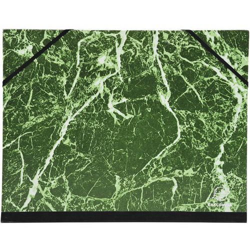 Carton à Dessin Papier Marbré Verni + Ã‰lastiq. 28x38cm A B4