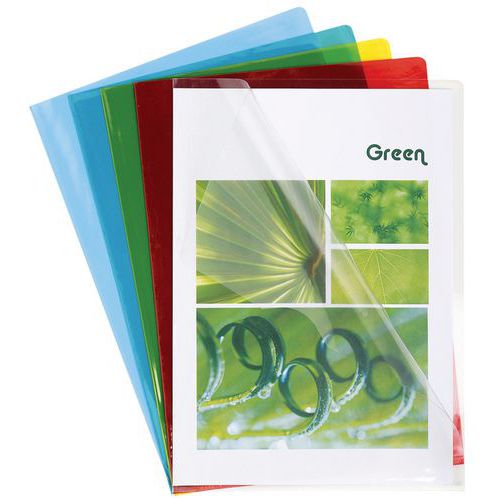 Etui Carton 100 Poch. Coin Pvc Lisse Hr 13/100e A4 Assort