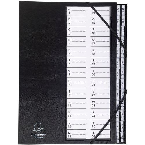 Trieur rigide Ordonator avec cavaliers alphabétique 26 compartiments Trieur rigide Ordonator avec cavaliers alphabétique 26 compartiments