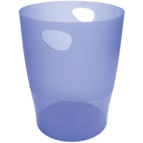 Corbeille à Papier 15 Litres Ecobin Bleu Glacé Transparent