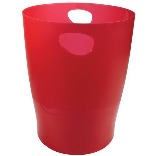 Corbeille à Papier 15 Litres Ecobin Rouge Carmin Transparent