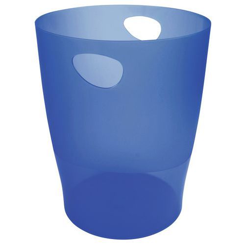 Corbeille à Papier 15 Litres Ecobin Bleu Océan Translucide