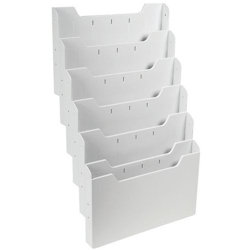 Trieur Mural A4 Horizontal 6 Cases - Gris Lumière