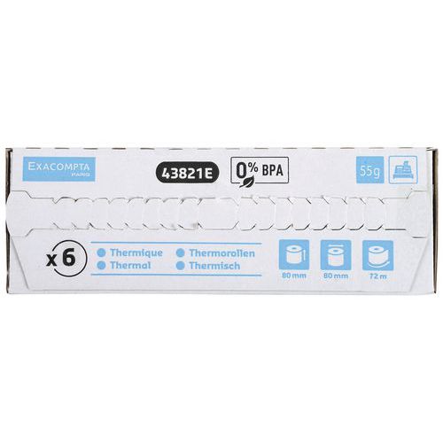Bobines Pour Tickets De Caisse 80x80x12x72 - 1 Pli Thermique
