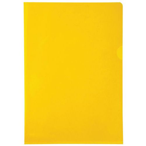 Etui Carton De 100 Poch. Coin Pvc Lisse Hr 13/100e A4 Jaune