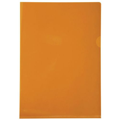 Etui Carton 100 Poch. Coin Pvc Lisse Hr 13/100e A4 Orange