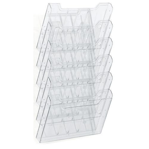 Trieur Mural A4 Horizontal 6 Cases - Cristal