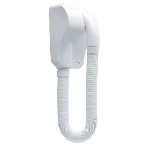 JVD - Sèche-cheveux Caraïbe Mural Blanc 1000W - Minuterie et Flexible - 80 m³/h