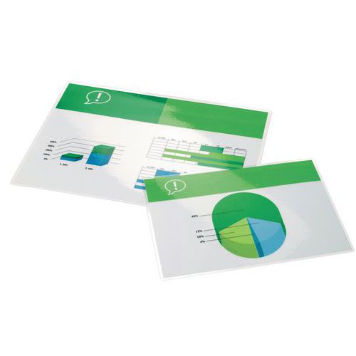 GBC - Pochettes de plastification standards A2 - 2 x 125 microns - Lot de 100 - Protection durable