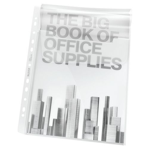 Pochettes Perforées à Soufflet Leitz A4 180µ Avec Rabat X5