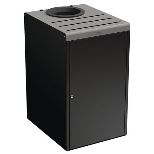 Borne Tri Sélectif 90 L Alitri Serrure Couvercle 9022 Gris