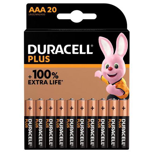 Duracell 1 Pile Alcaline Aaa Plus 100% - 20 Unités - Duracell