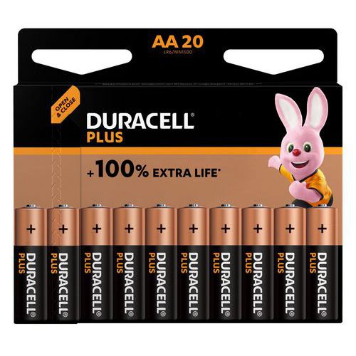 Duracell 1 Pile Alcaline Aa Plus 100% - 20 Unités - Duracell