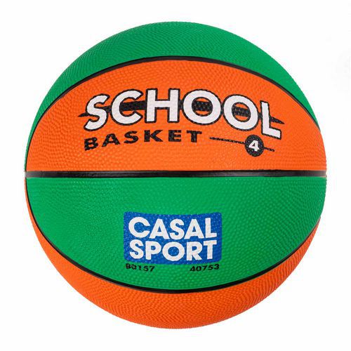 Casal Sport - Ballon de Basket School - Taille 4 - Caoutchouc Macadam - Idéal Entraînement